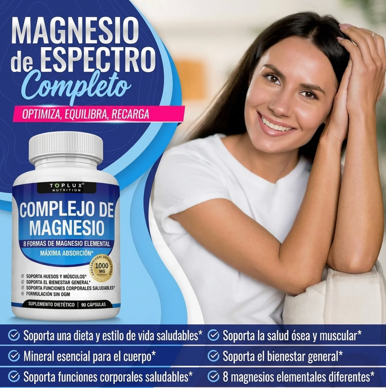 Suplemento Esencial con 8 Formas de Magnesio